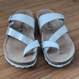 Mephisto White and Silver Sandals